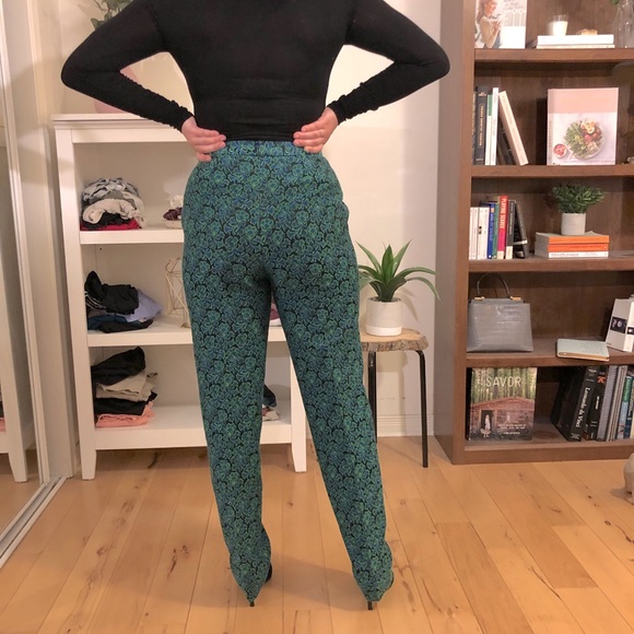 Yves Saint Laurent Wool Dress Pants (Green/Blue) - Picture 4 of 7